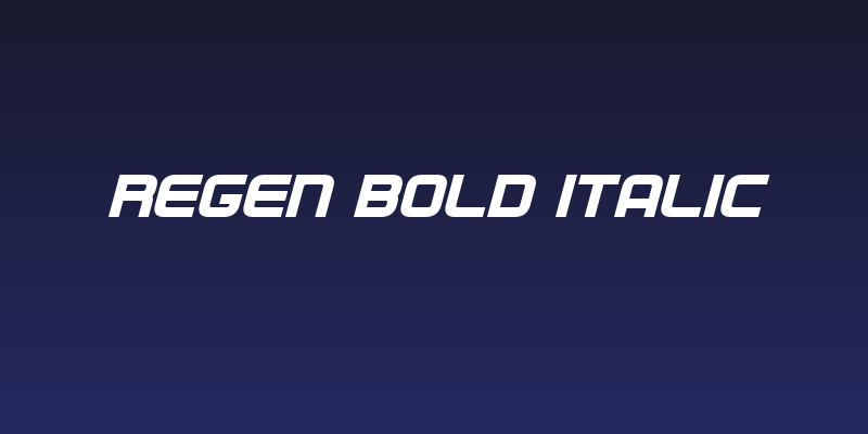 Regen Bold Italic Social Header