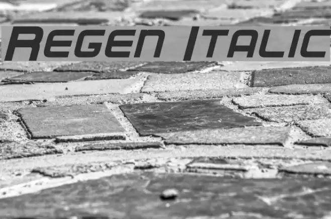 Regen Italic Font examples