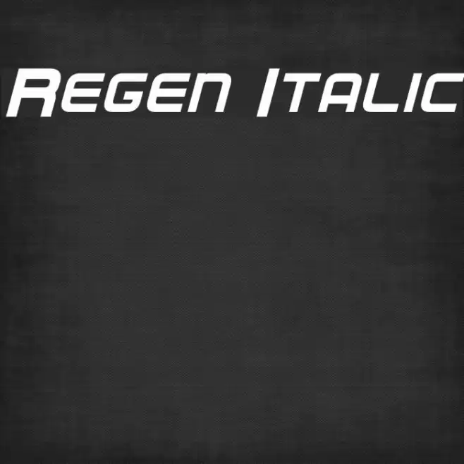 Regen Italic Font examples