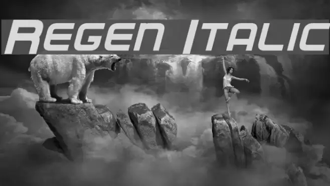Regen Italic Font examples