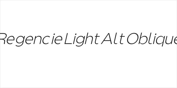 Regencie Light Alt Oblique Logo