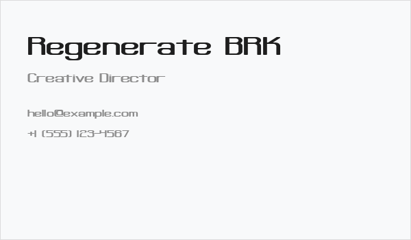 Regenerate BRK Business Card