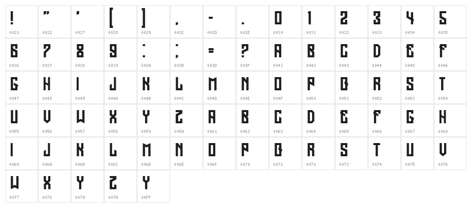 Regensburg Regular Character Map