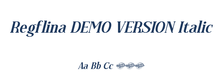 Regflina DEMO VERSION Italic Font Preview