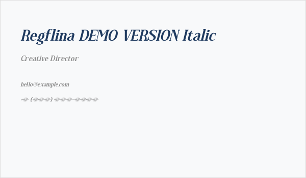 Regflina DEMO VERSION Italic Business Card