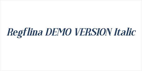 Regflina DEMO VERSION Italic Logo