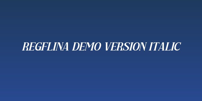 Regflina DEMO VERSION Italic Social Header