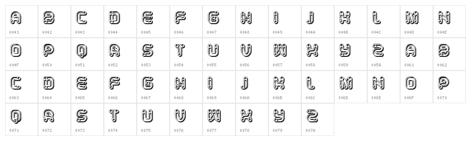 Regina Regular Character Map