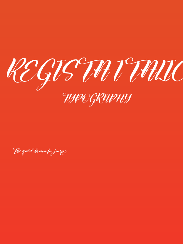 Regista Italic Poster