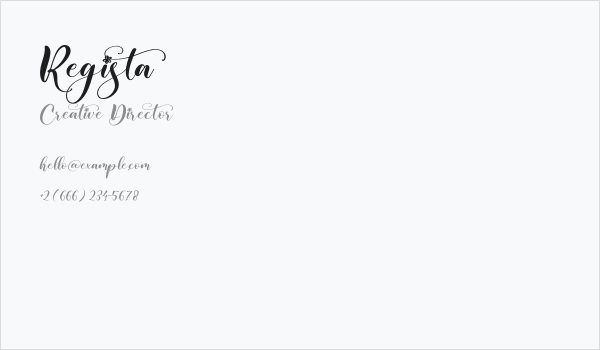 Regista Business Card