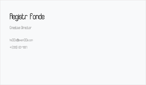 Registr Fonde Business Card