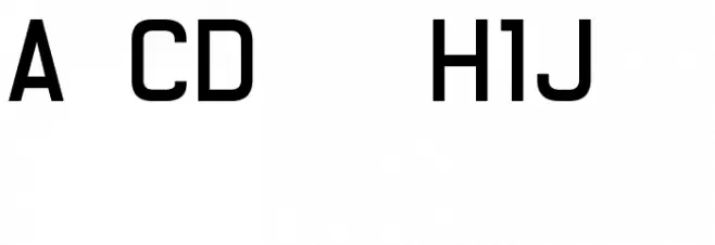 Registration Number JAL.ttf Schriftart Groß