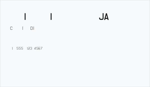 Registration Number JAL.ttf Business Card