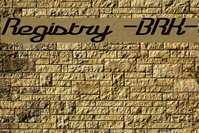Registry -BRK- Font examples