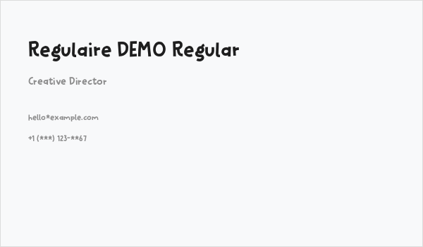 Regulaire DEMO Regular Business Card