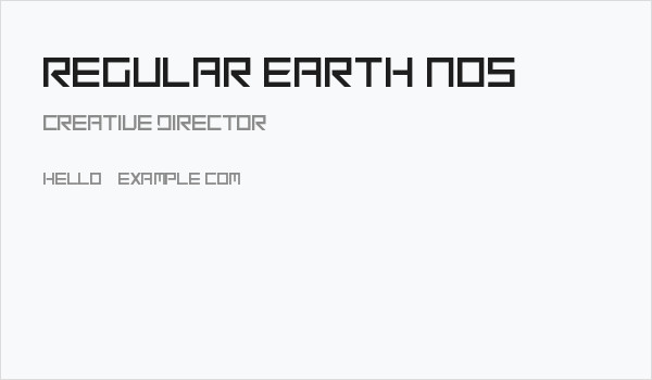 Regular Earth Nos Business Card