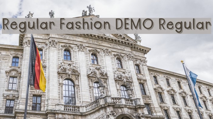 Regular Fashion DEMO Regular Font examples