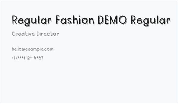 Regular Fashion DEMO Regular Business Card