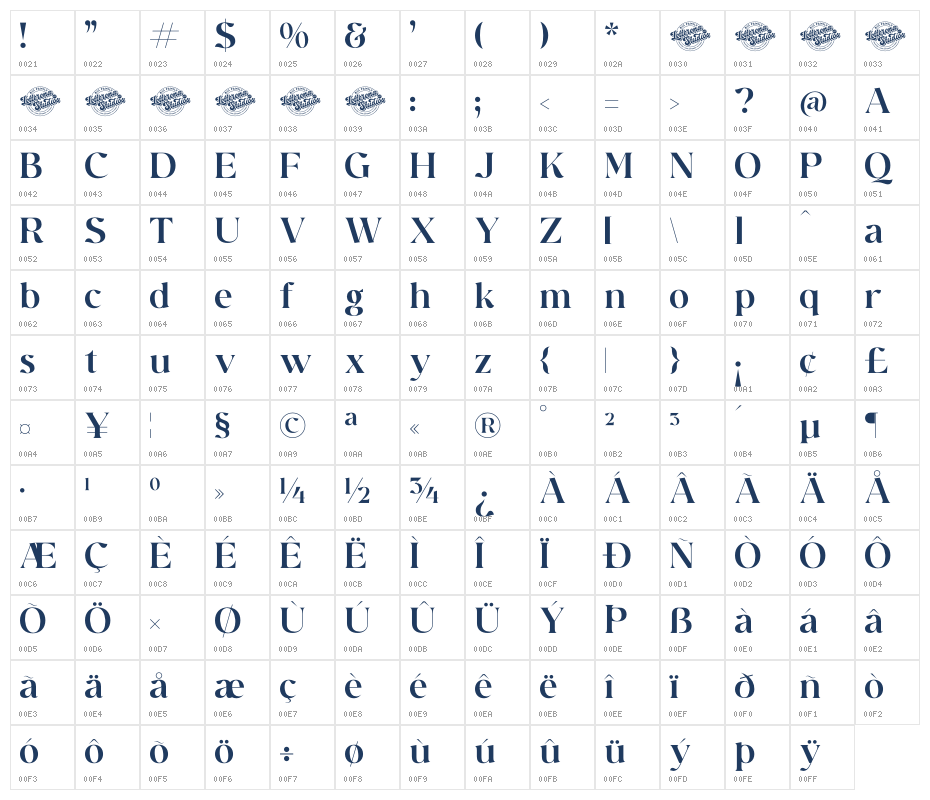Rehgal DEMO VERSION Character Map