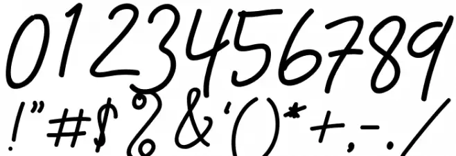 Reilly Beck Font OTHER CHARS