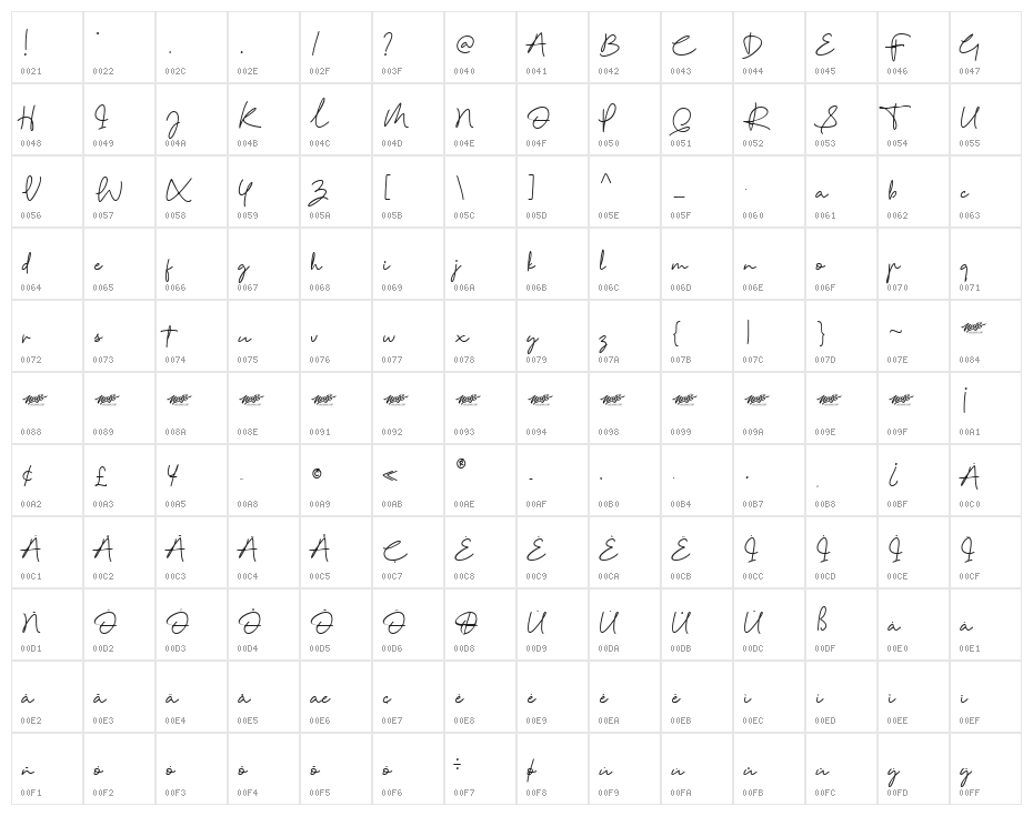 Reinata Demo Character Map