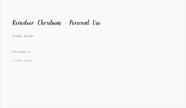 Reindeer Christmas - Personal Use Business Card