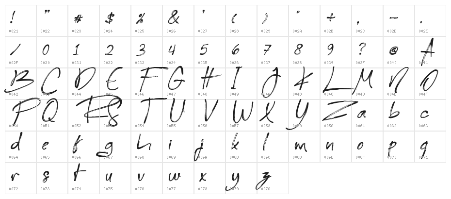 Reingttoon DEMO Character Map
