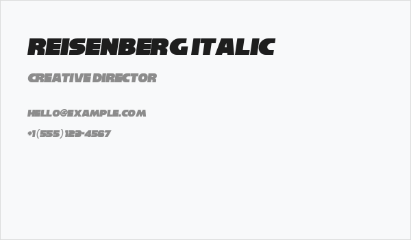 Reisenberg Italic Business Card