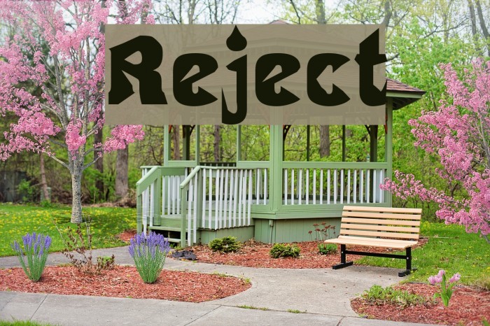 Reject Font examples