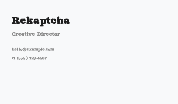 Rekaptcha Business Card