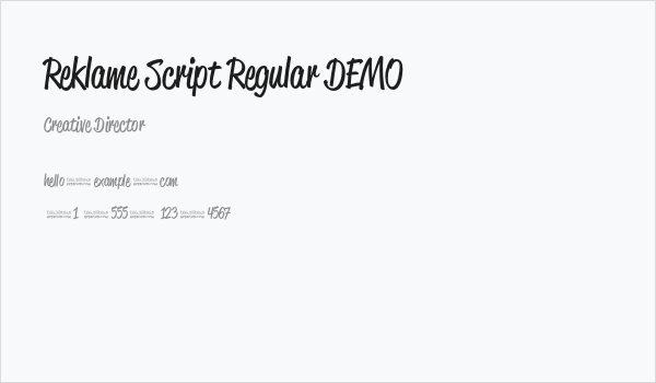 Reklame Script Regular DEMO Business Card