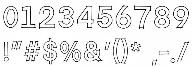 Rekt Uotline Font OTHER CHARS