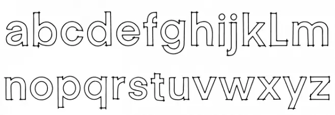 Rekt Uotline Schriftart Kleinbuchstaben