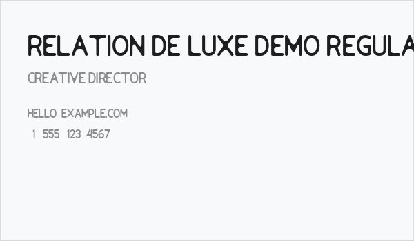 Relation De Luxe DEMO Regular Business Card