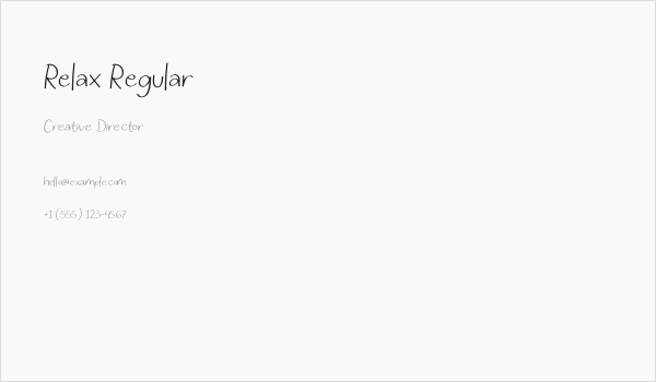 Relax Regular Business Card