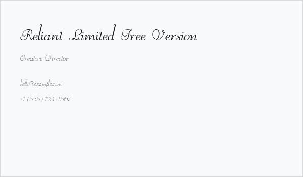 Reliant Limited Free Version Business Card
