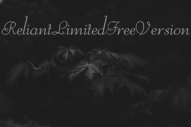 ReliantLimitedFreeVersion Font examples