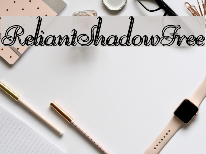 ReliantShadowFree Font examples