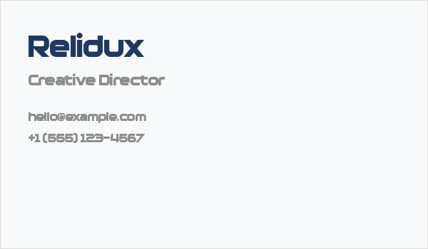 Relidux Business Card
