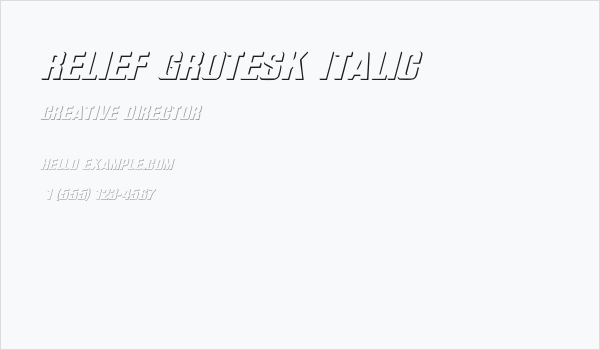Relief Grotesk Italic Business Card