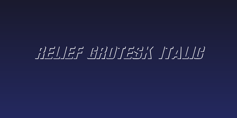 Relief Grotesk Italic Social Header