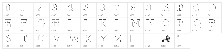 ReliefDeco Character Map