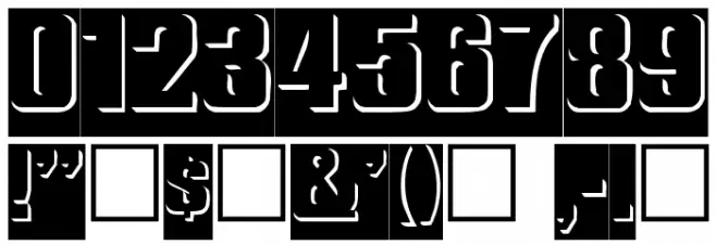 ReliefInReverse Regular Font OTHER CHARS