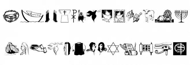 ReligSymbols 字体 大写