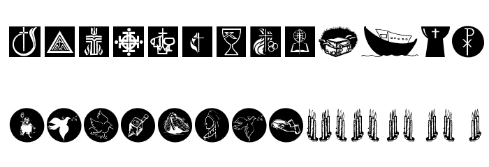 ReligSymbols Font LOWERCASE