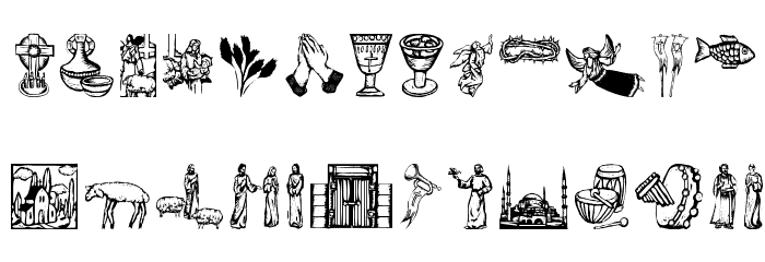 ReligiousSymbols Font LOWERCASE