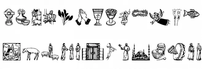 ReligiousSymbols Font LOWERCASE