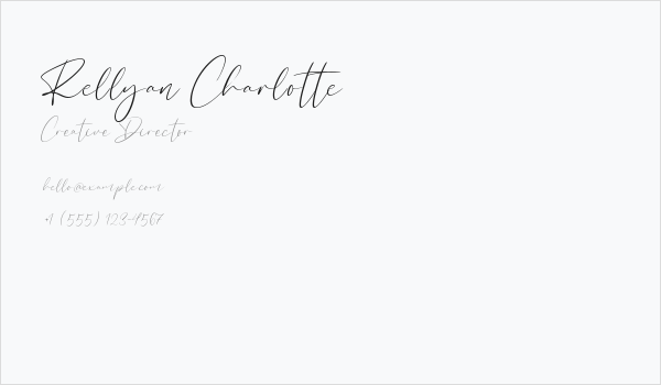 Rellyan Charlotte Business Card