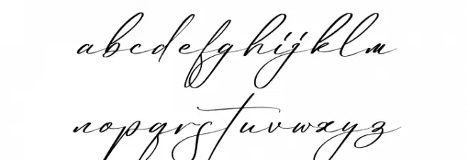 Reltinatha Signature Italic Schriftart Kleinbuchstaben