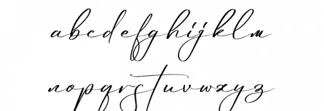 Reltinatha Signature Schriftart Kleinbuchstaben